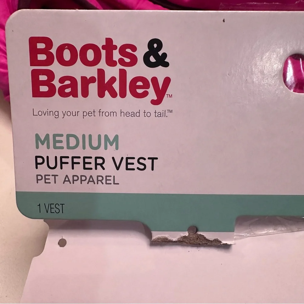 Boots & Barkley Puffer dog vest Target Red &‎ pink size medium